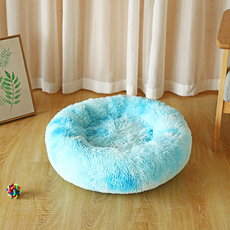 Round Plush Dog Beds for Small Dogs and Puppies